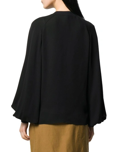 Shop Loewe Women's Black Silk Blouse
