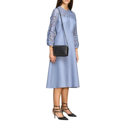 Shop Valentino Women's Light Blue Wool Dress