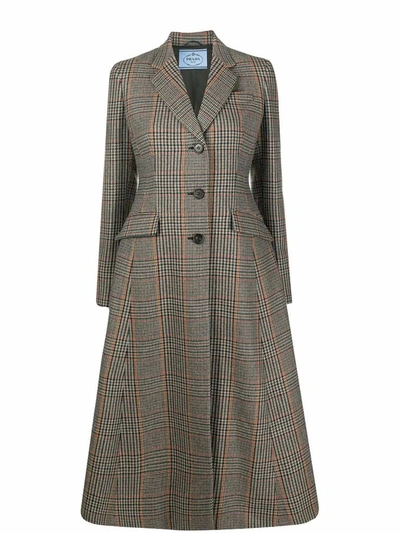 Shop Prada Women's Beige Wool Coat