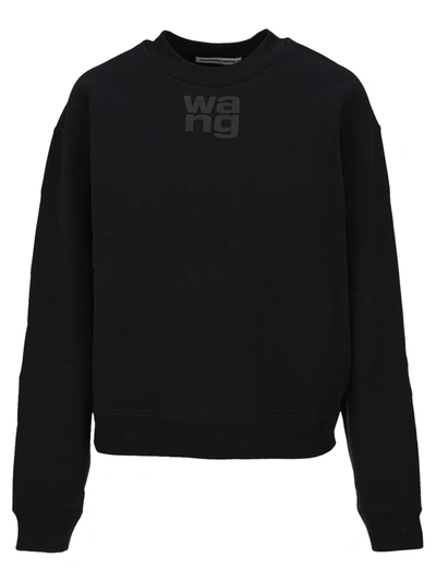 Shop Alexander Wang T T By Alexander Wang Foundation Terry Crewneck Sweatshirt In Black