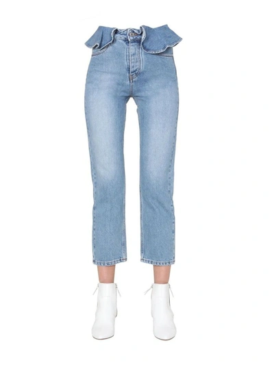 Shop Msgm Women's Blue Cotton Jeans