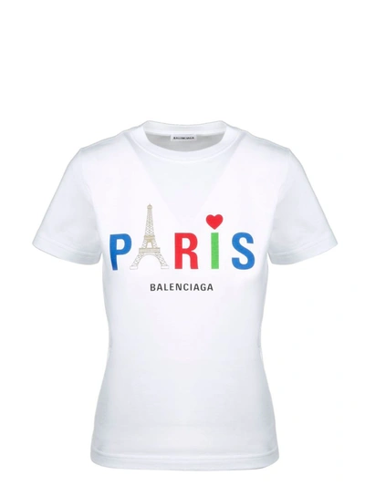 Shop Balenciaga Women's White Cotton T-shirt