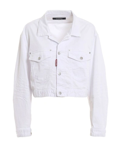 Shop Dsquared2 Women's White Cotton Jacket