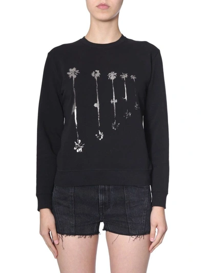 Shop Saint Laurent Women's Black Cotton Sweatshirt