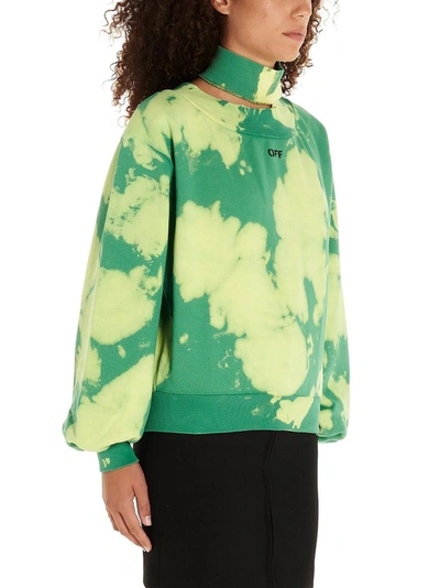 Shop Off-white Women's Green Cotton Sweatshirt