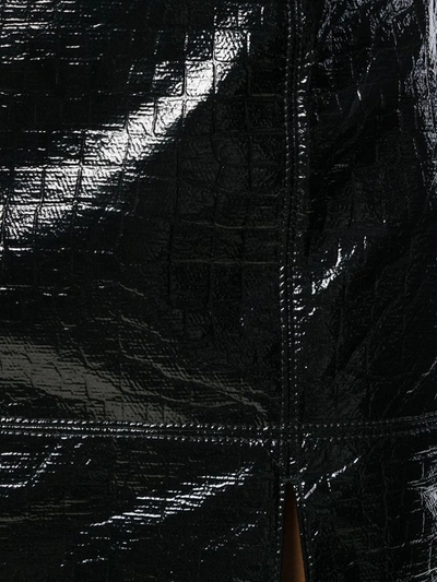 Shop Msgm Women's Black Polyurethane Skirt