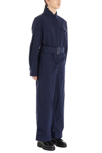 Shop Moncler Women's Blue Cotton Jumpsuit