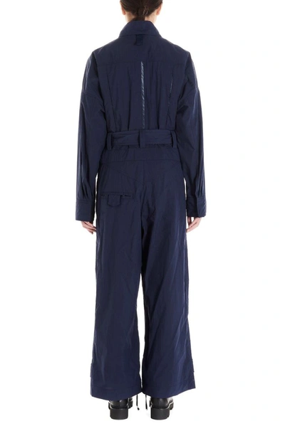 Shop Moncler Women's Blue Cotton Jumpsuit