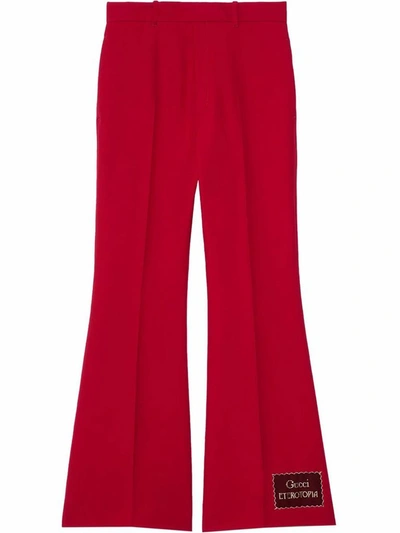 Shop Gucci Women's Red Silk Pants