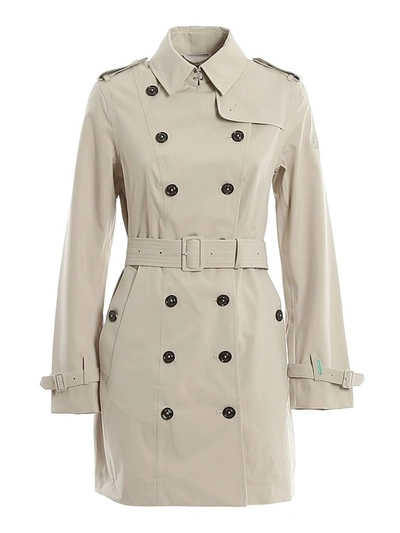 Shop Save The Duck Women's Beige Polyester Trench Coat