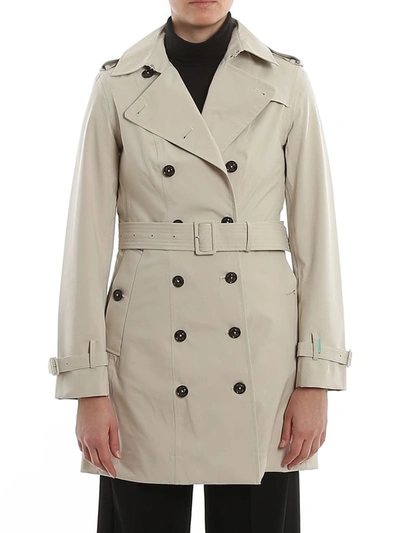 Shop Save The Duck Women's Beige Polyester Trench Coat