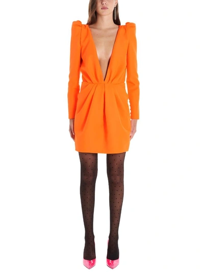 Shop Saint Laurent Women's Orange Polyester Dress