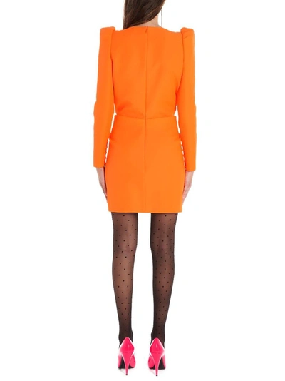 Shop Saint Laurent Women's Orange Polyester Dress