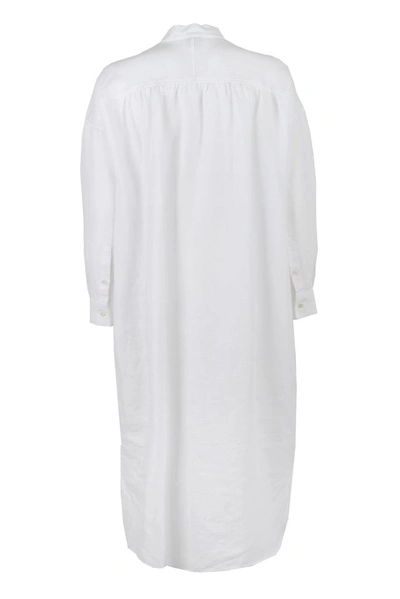 Shop Aspesi Women's White Linen Dress