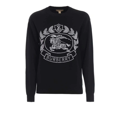 Shop Burberry Women's Black Wool Sweater