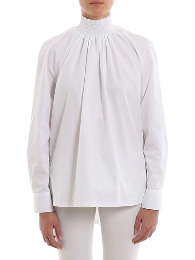 Shop Prada Women's White Cotton Blouse