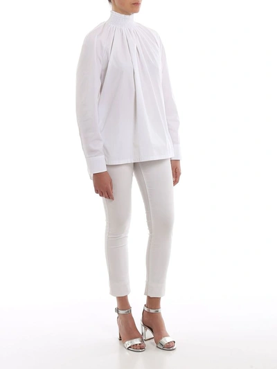 Shop Prada Women's White Cotton Blouse