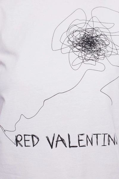 Shop Red Valentino Women's White Cotton T-shirt