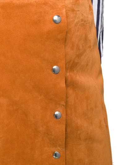 Shop Prada Women's Brown Leather Skirt