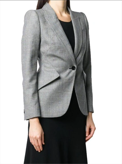 Shop Alexander Mcqueen Women's Grey Wool Blazer