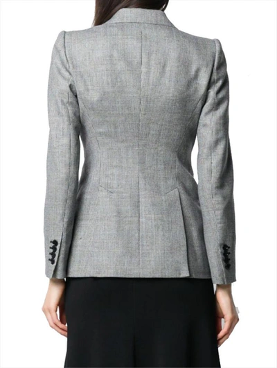 Shop Alexander Mcqueen Women's Grey Wool Blazer