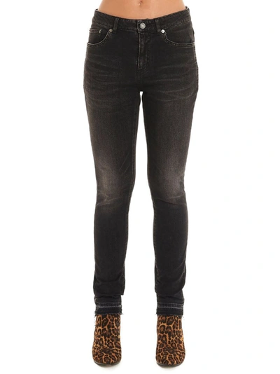Shop Saint Laurent Women's Black Cotton Jeans