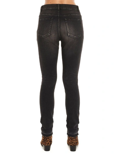 Shop Saint Laurent Women's Black Cotton Jeans