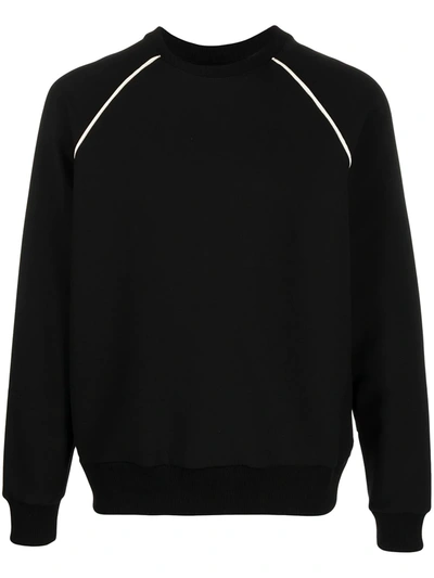 Shop Alchemy Stripe-print Crew-neck Sweatshirt In Black