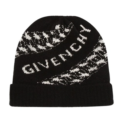 Shop Givenchy Chain Beanie In Black White