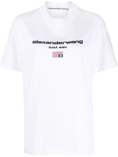 Shop Alexander Wang T-shirt Logo In White