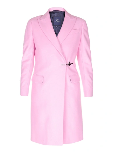 Shop Fay Wool And Cashmere Hook Coat In Pink