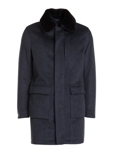 Shop Corneliani Wool Coat In Grey