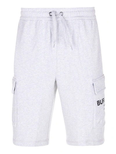 Shop Burberry Mélange Cotton Shorts In Grey