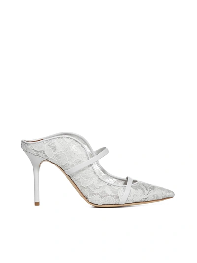 Shop Malone Souliers Maureen 85 Lace And Leather Mules In White White