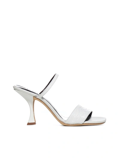 Shop By Far Nayla Leather Sandals In White