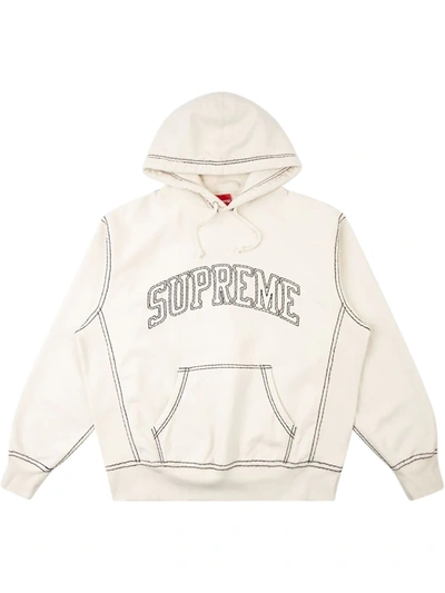 Shop Supreme Big Stitch Hoodie In White