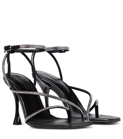 Shop Magda Butrym Embellished Leather Sandals In Black
