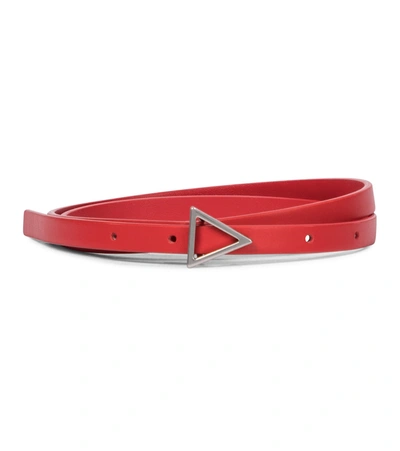 Shop Bottega Veneta Leather Belt In Red