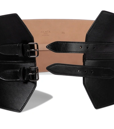 Shop Alaïa Leather Corset Belt In Black