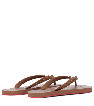 Christian Louboutin 10mm Loubi Flip Rubber Thong Sandals In Red