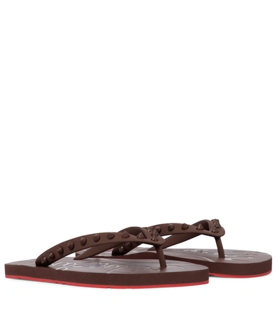 Shop Christian Louboutin Loubi Flip Thong Sandals In Brown