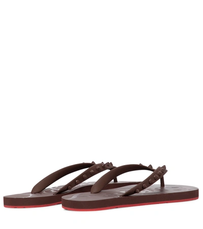 Christian Louboutin 10mm Loubi Flip Rubber Thong Sandals In Brown