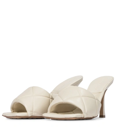 Shop Bottega Veneta Rubber Lido Leather Sandals In White