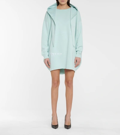 Shop Givenchy Oversized Cotton Hoodie In Blue