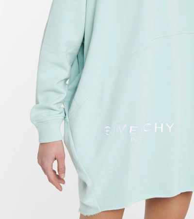 Shop Givenchy Oversized Cotton Hoodie In Blue