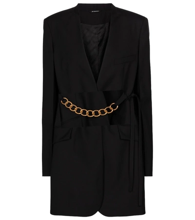 Shop Givenchy Embellished Wool Blazer In Black