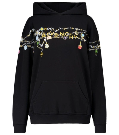 Shop Givenchy Printed Cotton Jersey Hoodie In Black