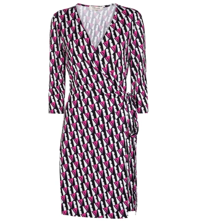 Shop Diane Von Furstenberg New Julian Printed Silk-jersey Minidress In Pink