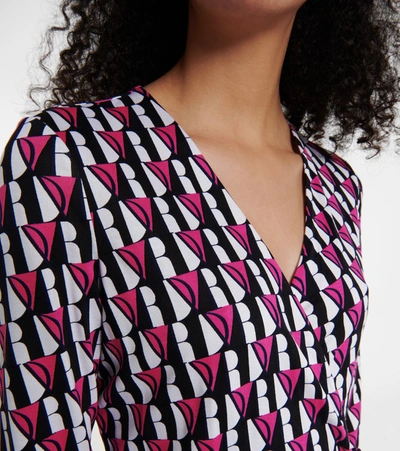Shop Diane Von Furstenberg New Julian Printed Silk-jersey Minidress In Pink
