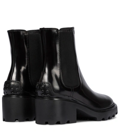 Tod's Patent Leather Chelsea Boots In Black